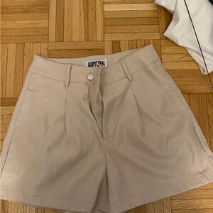 Amylynn Women's High Waist Beige Shorts